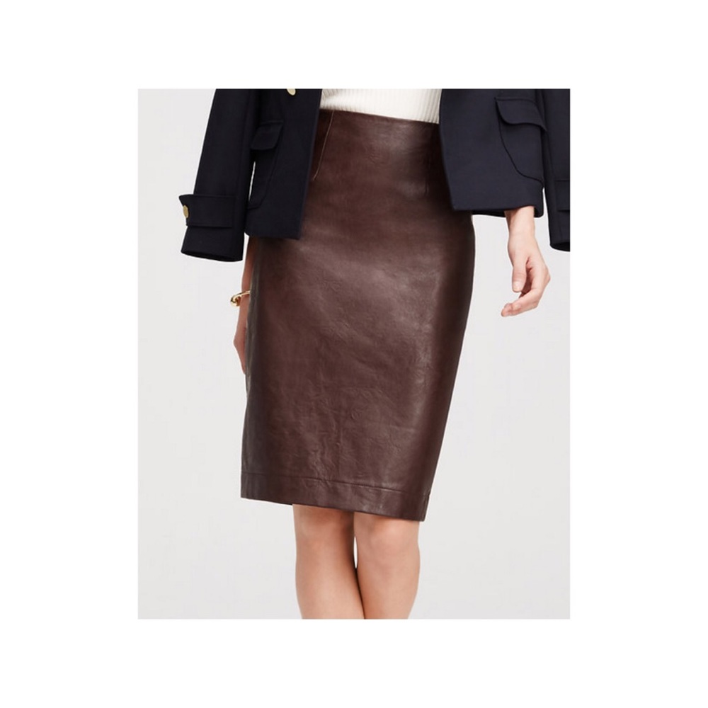 Faux leather pencil skirt